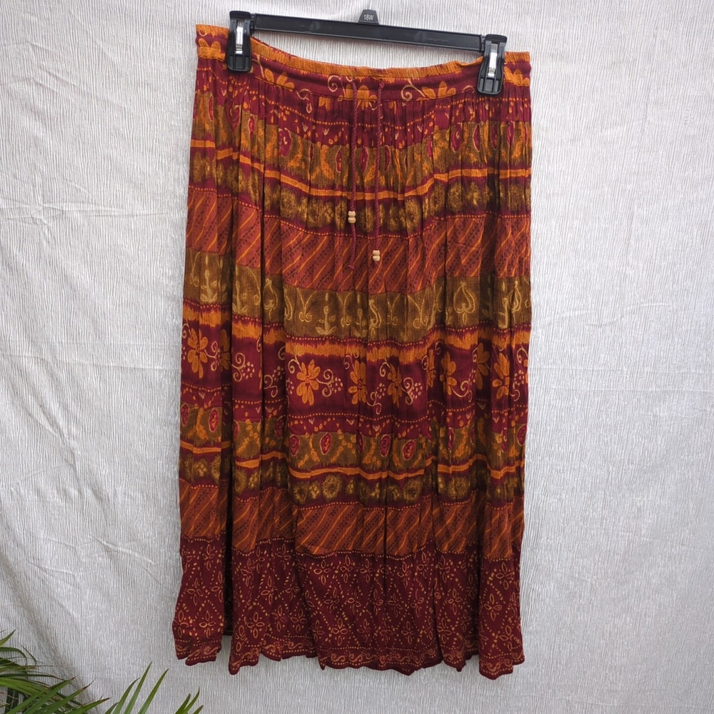 Vintage 90s Liz Baker Womens Maxi Skirt Floral Large - Picture 3 of 11